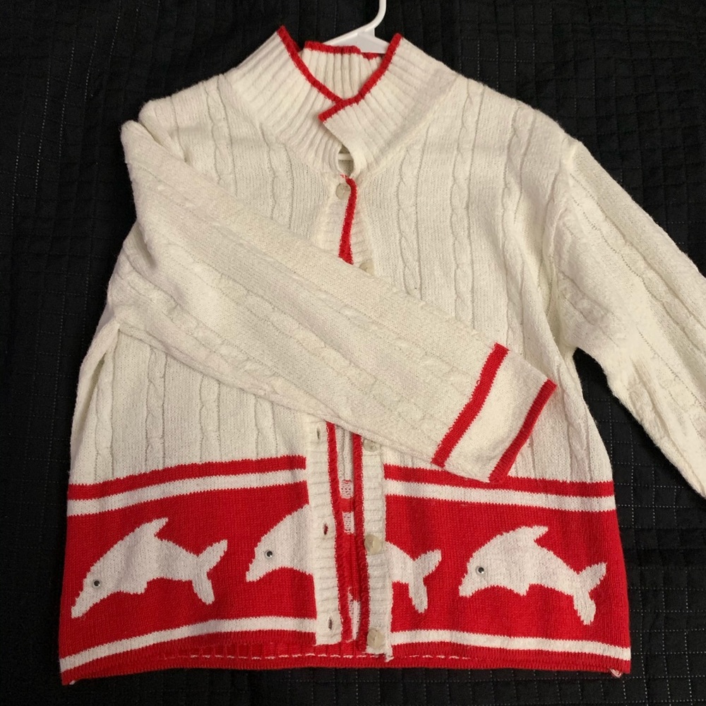 red whale sweater button up